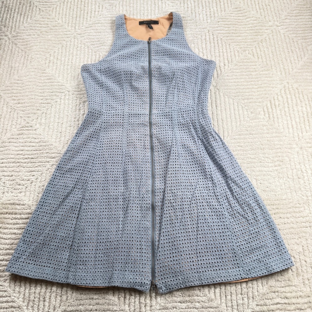BCBGMAXAZRIA Eyelet Lace Dress Women's 4 Blue Party Pastel Wedding Guest Brunch